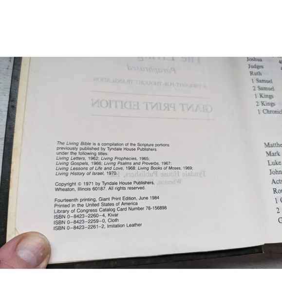 The Living Bible Giant Print Edition 1984 Hardcover Vintage - Picture 5 of 10